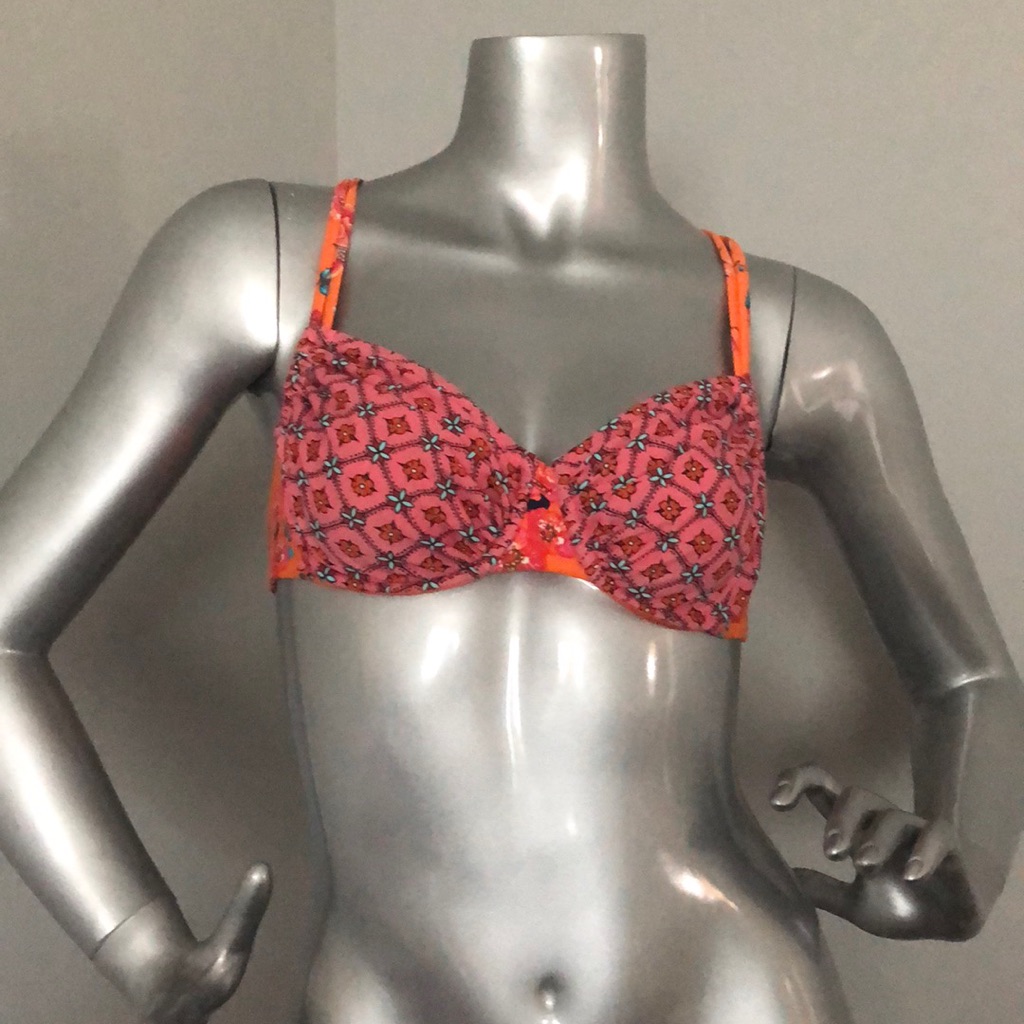 Gottex Profile Blush Bikini Top In Pink And Orange Floral Patterns